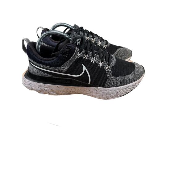 Nike React Infinity Run FK 2 Flyknit Shoes CT2423-101 Womens Size 11 White Black - Picture 1 of 8